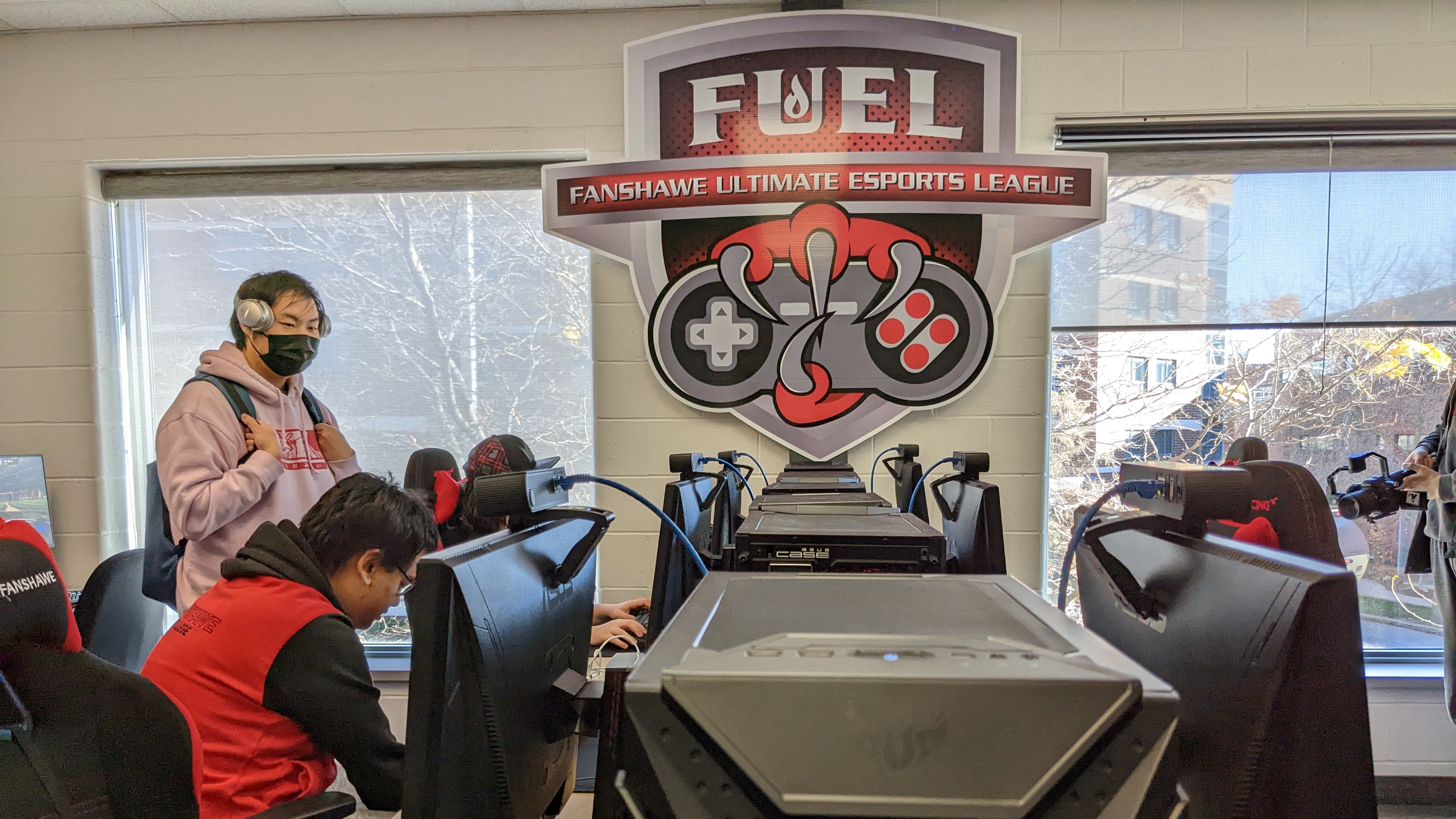 Students in The FUEL Station Esports arena.