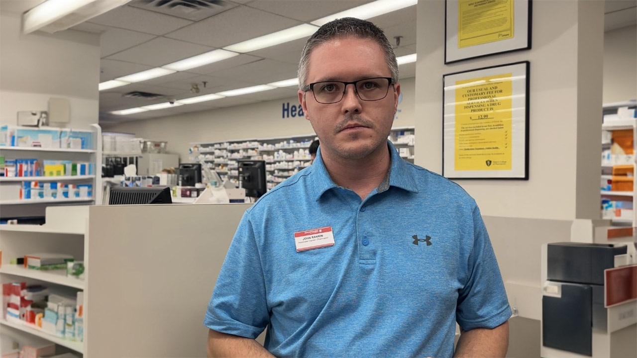 A photo of Dr. John Rankin at Shoppers Drug Mart.