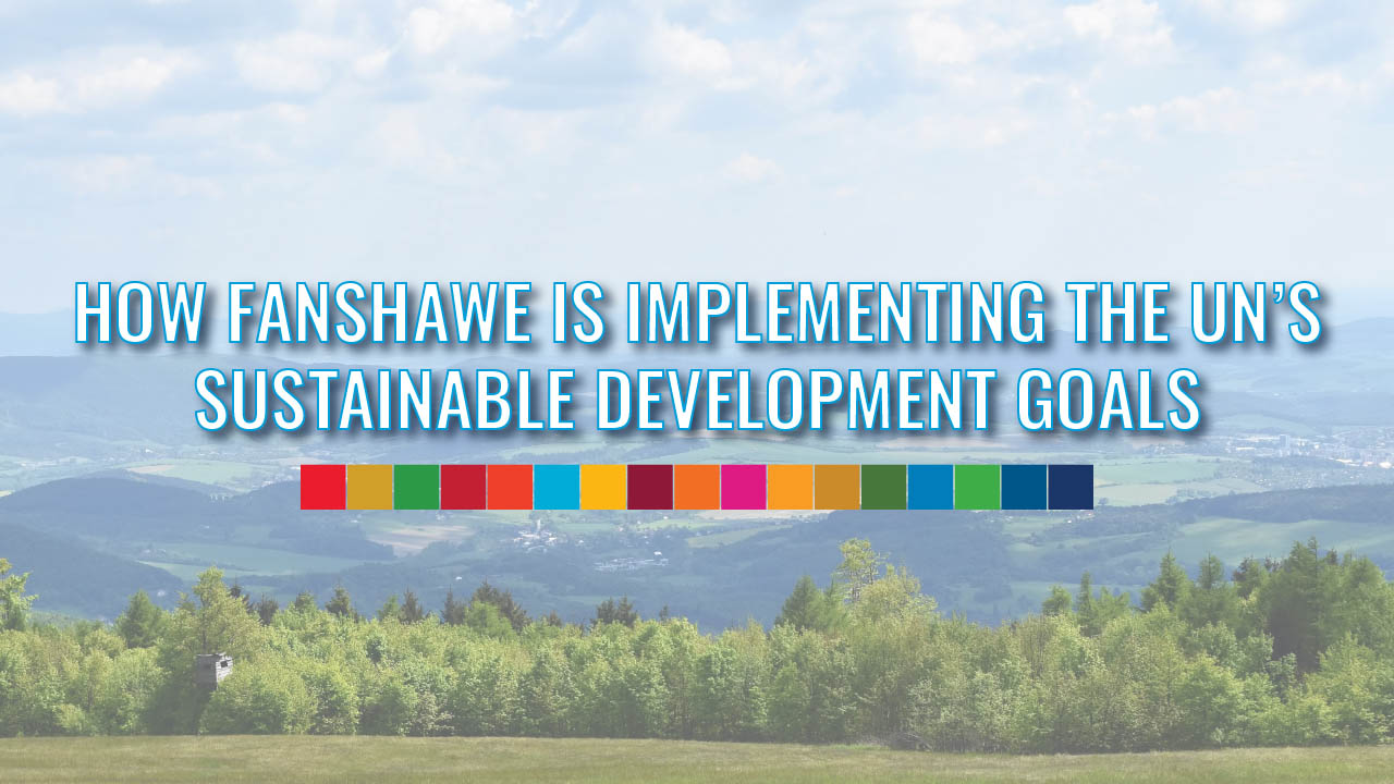 Graphic showing the title: How Fanshawe is implementing the UN's Sustainable Development Goals