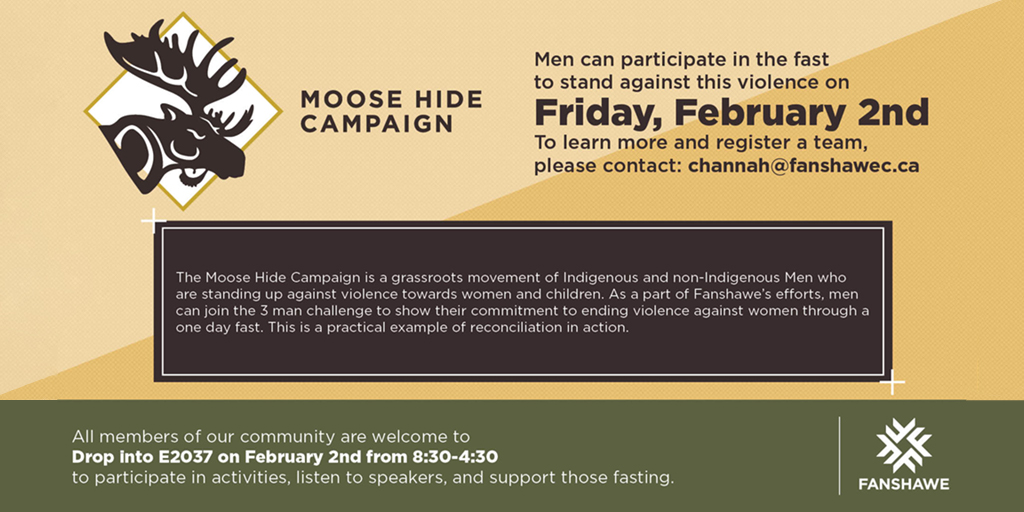 Header image for the article Fanshawe starts Moose Hide Campaign to end violence against women and children