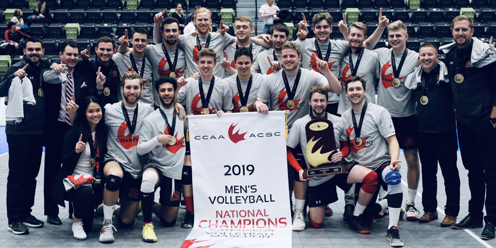 Header image for the article Men's volleyball team takes home first National gold