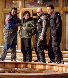 Craig Robinson, Clark Duke, Rob Corddry and John Cusack in MGM's Hot Tub Time Machine