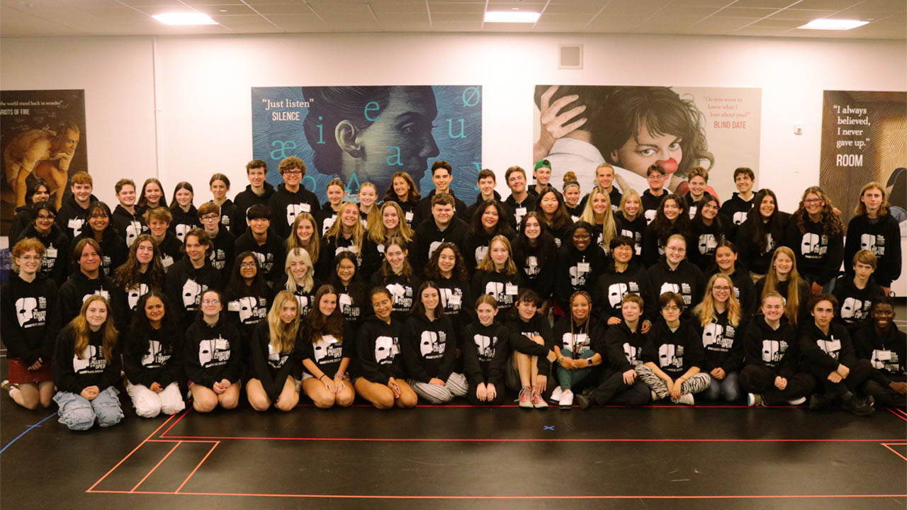 A photo of the cast of the High School Project's The Phantom of the Opera.