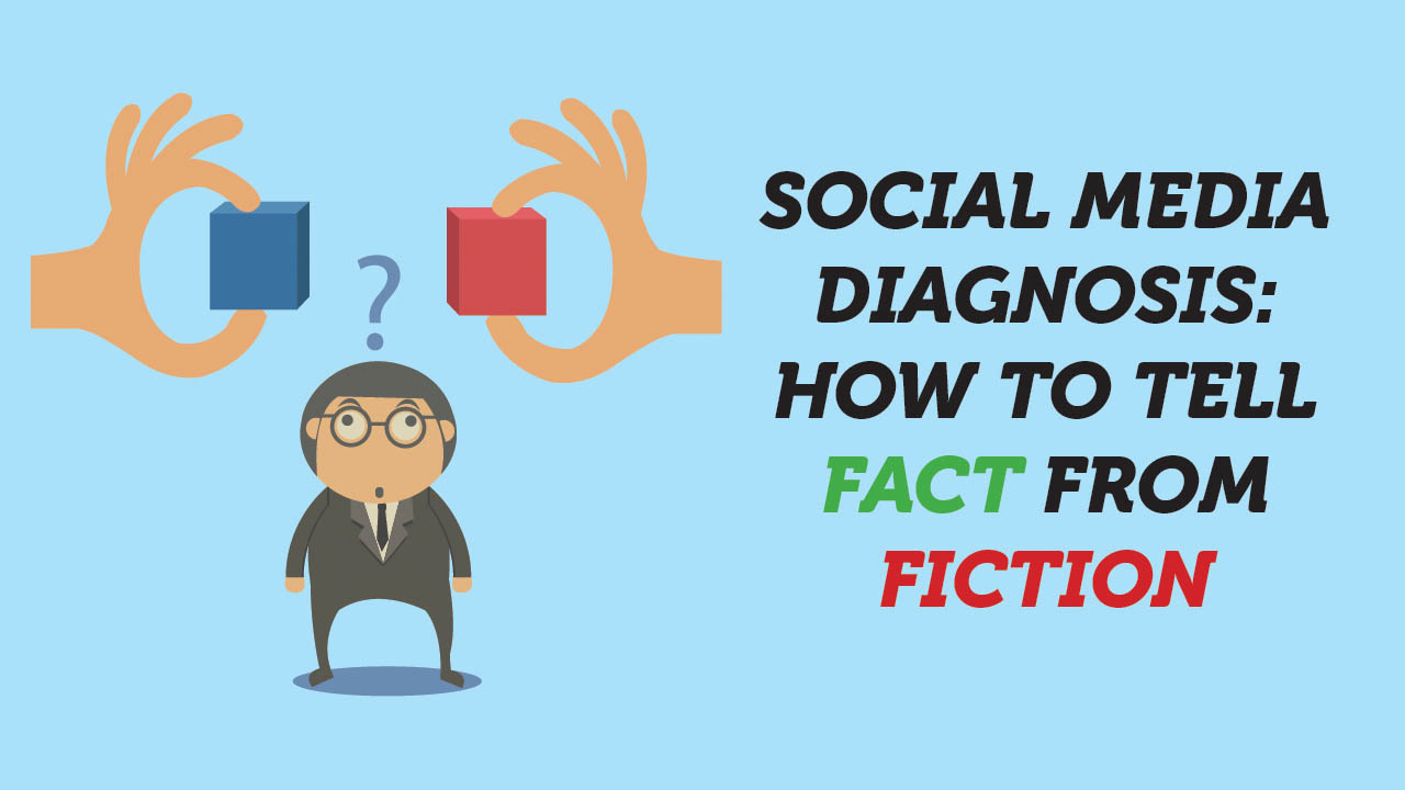 A graphic showing the title: Social media diagnosis: How to tell fact from fiction