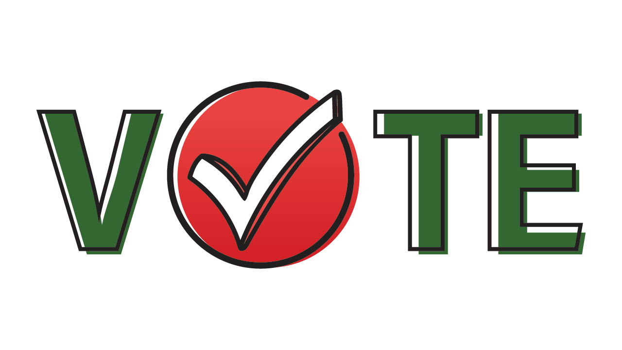 Illustration with the word vote. 