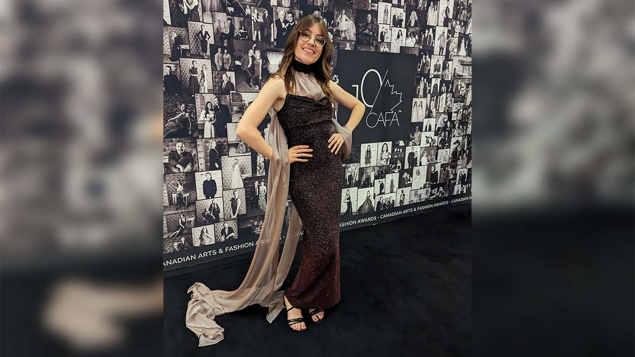 A photo of Jacqueline Bradica at the Canadian Arts and Fashion Awards.