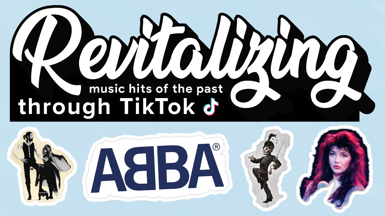A graphic featuring the TikTok logo and the title: Revitalizing music hits of the past through TikTok