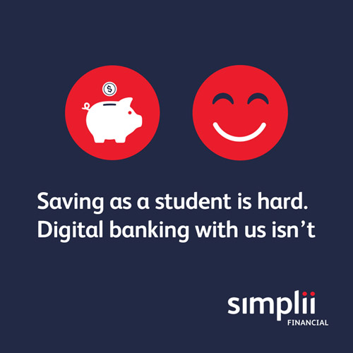 Saving as a student is hard. Digital banking with us isn